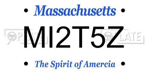 MI2T5Z Massachusetts License Plate