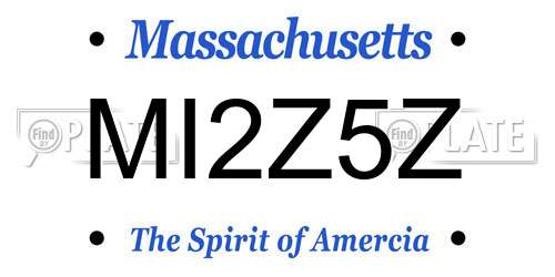 MI2Z5Z Massachusetts License Plate