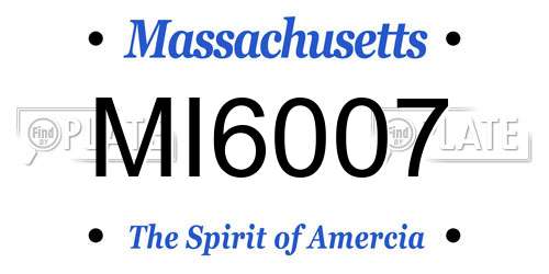 MI6007 Massachusetts License Plate