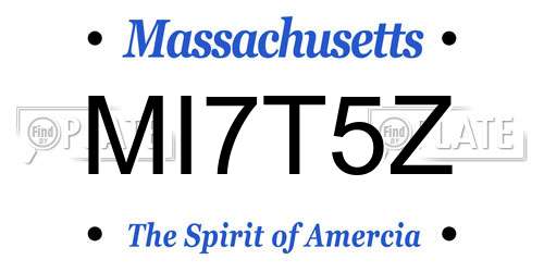 MI7T5Z Massachusetts License Plate