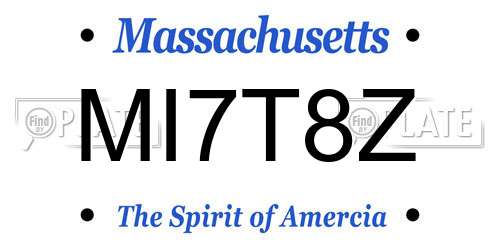 MI7T8Z Massachusetts License Plate