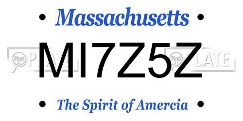 MI7Z5Z Massachusetts License Plate