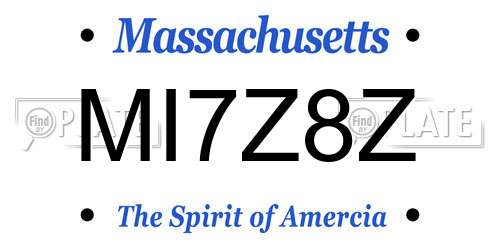 MI7Z8Z Massachusetts License Plate
