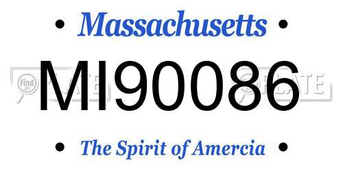MI90086 Massachusetts License Plate