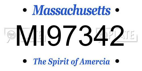 MI97342 Massachusetts License Plate