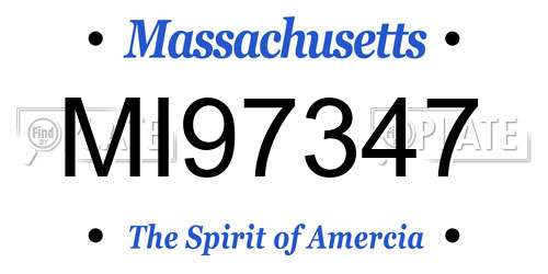 MI97347 Massachusetts License Plate