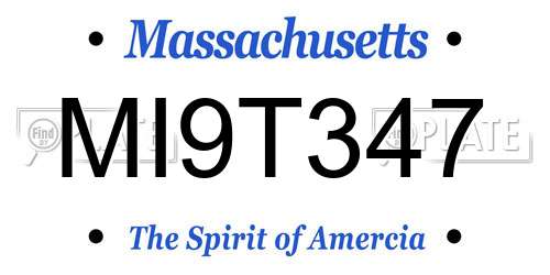 MI9T347 Massachusetts License Plate