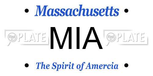 MIA Massachusetts License Plate