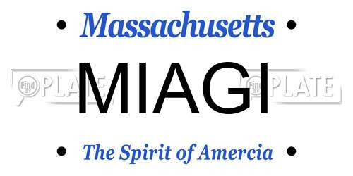 MIAGI Massachusetts License Plate