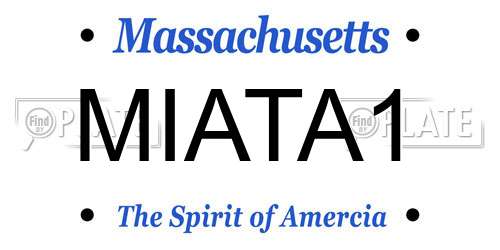 MIATA1 Massachusetts License Plate