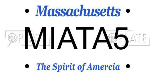 MIATA5 Massachusetts License Plate