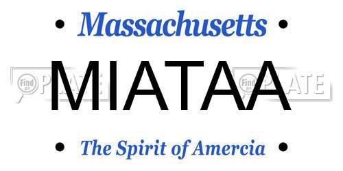 MIATAA Massachusetts License Plate