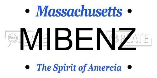 MIBENZ Massachusetts License Plate