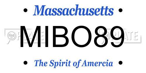 MIBO89 Massachusetts License Plate