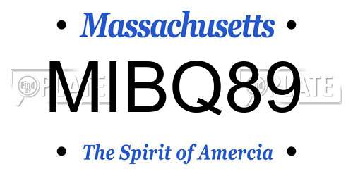 MIBQ89 Massachusetts License Plate
