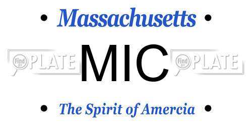 MIC Massachusetts License Plate