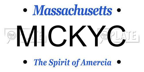MICKYC Massachusetts License Plate