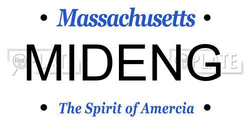 MIDENG Massachusetts License Plate