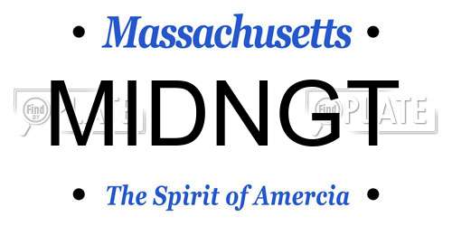 MIDNGT Massachusetts License Plate