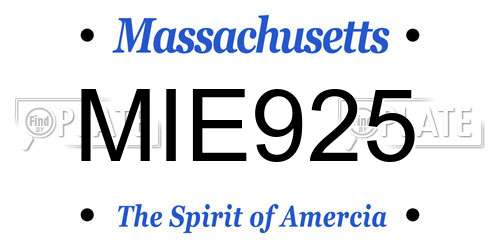 MIE925 Massachusetts License Plate