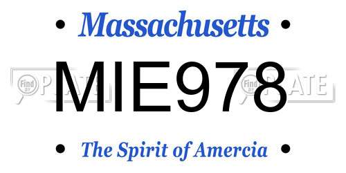 MIE978 Massachusetts License Plate