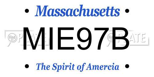 MIE97B Massachusetts License Plate
