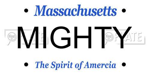 MIGHTY Massachusetts License Plate