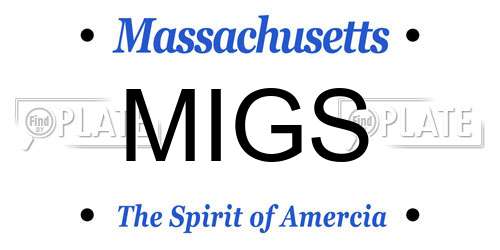 MIGS Massachusetts License Plate