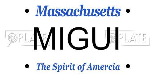 MIGUI Massachusetts License Plate