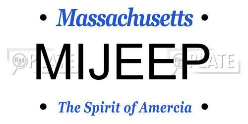 MIJEEP Massachusetts License Plate
