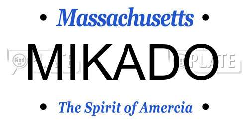 MIKADO Massachusetts License Plate