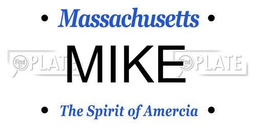 MIKE Massachusetts License Plate