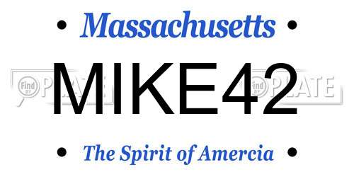 MIKE42 Massachusetts License Plate