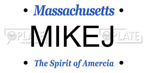 MIKEJ Massachusetts License Plate