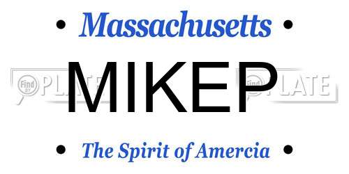 MIKEP Massachusetts License Plate