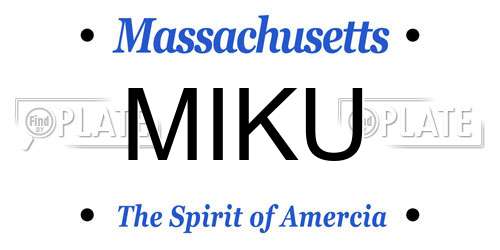 MIKU Massachusetts License Plate