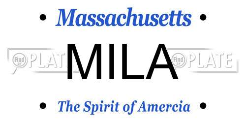 MILA Massachusetts License Plate