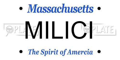 MILICI Massachusetts License Plate