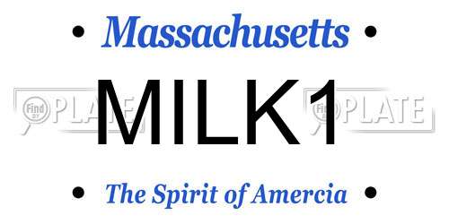 MILK1 Massachusetts License Plate