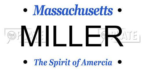 MILLER Massachusetts License Plate