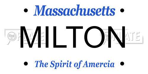 MILTON Massachusetts License Plate