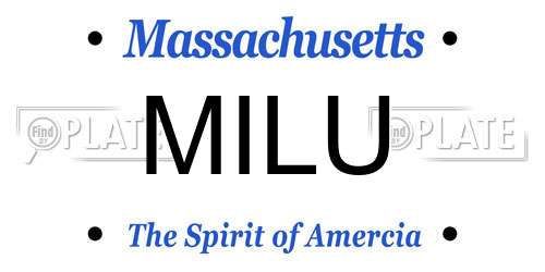 MILU Massachusetts License Plate