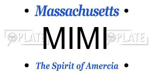 MIMI Massachusetts License Plate