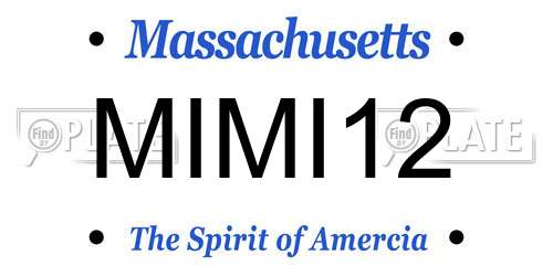 MIMI12 Massachusetts License Plate