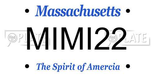 MIMI22 Massachusetts License Plate