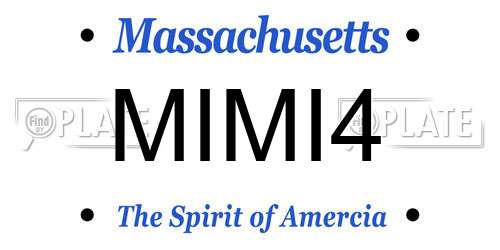 MIMI4 Massachusetts License Plate