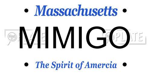 MIMIGO Massachusetts License Plate