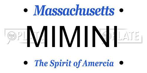 MIMINI Massachusetts License Plate
