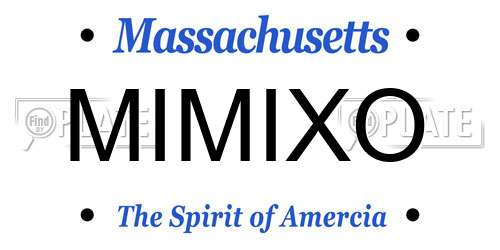 MIMIXO Massachusetts License Plate