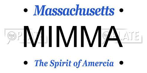 MIMMA Massachusetts License Plate
